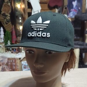 Adidas Adult One Size Black White Embroidered Logo Adjustable Snapback Hat